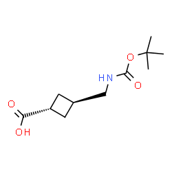 trans-3-(boc-aminomethyl)cyclobutanecarboxylic acid结构式