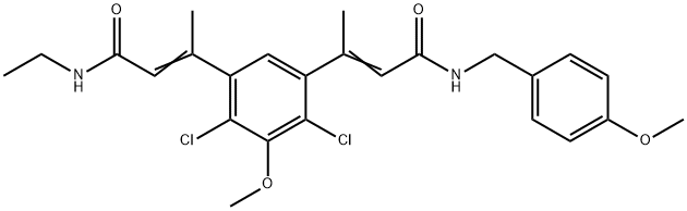 (Z)-3-(2,4-二氯-3-甲氧基-5-((Z)-4-((4-甲氧苄基)氨基)-4-氧亚基丁-2-烯-2-基)苯基)-N-乙基丁-2-烯酰胺图片