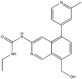 1-ethyl-3-(8-(hydroxymethyl)-5-(2-methylpyridin-4-yl)isoquinolin-3-yl)urea结构式