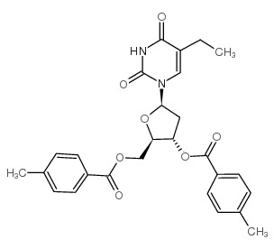 2'-deoxy-3',5'-di-o-(4-methylbenzoyl)-5-ethyluridine结构式