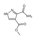 3-carbamoyl-1(2)H-pyrazole-4-carboxylic acid methyl ester结构式