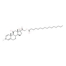 17,21-dihydroxypregna-1,4-diene-3,11,20-trione 21-hexadecanoate structure