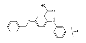 Benzoic acid,5-(phenylmethoxy)-2-[[3-(trifluoromethyl)phenyl]amino]- Structure