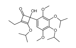 2-ethyl-3-isopropoxy-4-hydroxy-4-(2',5'-dimethoxy-3',4'-diisopropoxyphenyl)-2-cyclobuten-2-one结构式