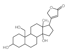 Card-20 (22)-enolide, 3,14,19-trihydroxy-, (3.beta.,5.alpha.)- structure