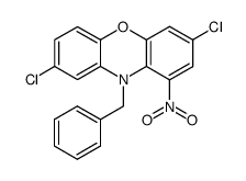 10-benzyl-3,8-dichloro-1-nitro-10H-phenoxazine Structure