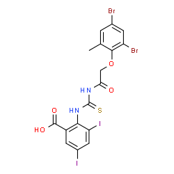 2-[[[[(2,4-DIBROMO-6-METHYLPHENOXY)ACETYL]AMINO]THIOXOMETHYL]AMINO]-3,5-DIIODO-BENZOIC ACID structure