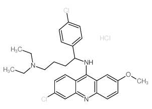 N-(6-chloro-2-methoxy-acridin-9-yl)-1-(4-chlorophenyl)-N,N-diethyl-butane-1,4-diamine结构式