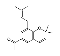 6-Acetyl-2,2-dimethyl-8-(3-methyl-2-butenyl)-2H-1-benzopyran结构式