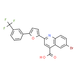 6-bromo-2-{5-[3-(trifluoromethyl)phenyl]furan-2-yl}quinoline-4-carboxylic acid structure