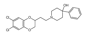 1-[2-(6,7-Dichloro-2,3-dihydro-benzo[1,4]dioxin-2-yl)-ethyl]-4-phenyl-piperidin-4-ol结构式