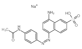 5-(4-acetamidophenyl)diazenyl-8-amino-naphthalene-2-sulfonic acid structure