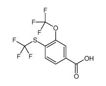 3-(trifluoromethoxy)-4-(trifluoromethylsulfanyl)benzoic acid结构式