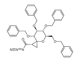 (1S,2'S)-2,3,4,6-tetra-O-benzylspiro[1,5-anhydro-D-glucitol-1,1'-cyclopropane]-2'-carbonyl azide Structure