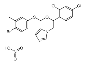 1-[2-[(4-bromo-3-methylphenyl)sulfanylmethoxy]-2-(2,4-dichlorophenyl)ethyl]imidazole,nitric acid Structure