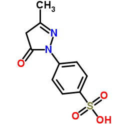 3-Methyl-1-(4-sulfophenyl)-2-pyrazolin-5-one structure