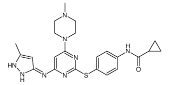 N-[4-({4-(4-Methyl-1-piperazinyl)-6-[(5-methyl-1H-pyrazol-3-yl)am ino]-2-pyrimidinyl}sulfanyl)phenyl]cyclopropanecarboxamide picture