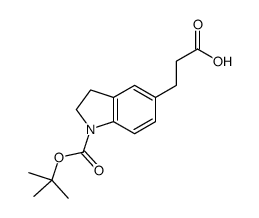 3-(1-{[(2-Methyl-2-propanyl)oxy]carbonyl}-2,3-dihydro-1H-indol-5- yl)propanoic acid Structure