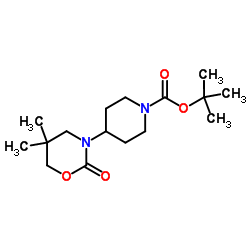 2-Methyl-2-propanyl 4-(5,5-dimethyl-2-oxo-1,3-oxazinan-3-yl)-1-piperidinecarboxylate结构式