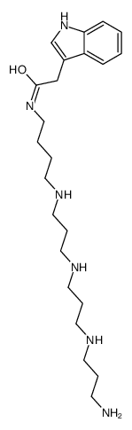 N-[4-[3-[3-(3-aminopropylamino)propylamino]propylamino]butyl]-2-(1H-indol-3-yl)acetamide Structure