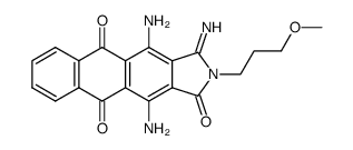 4,11-diamino-2,3-dihydro-3-imino-2-(3-methoxypropyl)-1H-naphth[2,3-f]isoindole-1,5,10-trione结构式