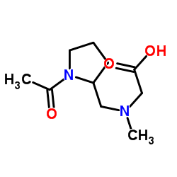 N-[(1-Acetyl-2-pyrrolidinyl)methyl]-N-methylglycine Structure