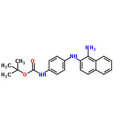 1-amino-2-(4-tertbutoxycarbonylaminophenyl)aminonaphthalene结构式