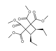 tetramethyl cis-3,4-diethylcyclobutane-1,1,2,2-tetracarboxylate结构式