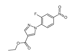 3-fluoro-1-nitro-4-(1H-4-carbethoxypyrazol-1-yl)benzene结构式