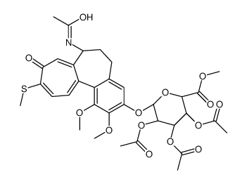 3-DeMethyl Thiocolchicine 2-O-(2,3,4-Tri-O-acetyl-β-D-glucuronide Methyl Ester)结构式