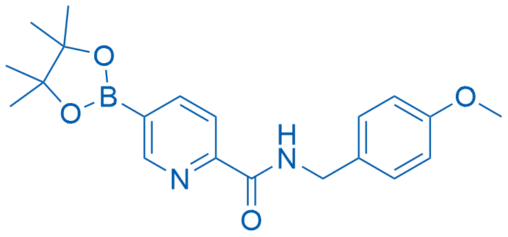 N-(4-甲氧基苄基)-5-(4,4,5,5-四甲基-1,3,2-二氧硼杂环戊烷-2-基)吡啶-2-甲酰胺图片