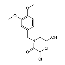 2,2-dichloro-N-[(3,4-dimethoxyphenyl)methyl]-N-(2-hydroxyethyl)acetamide结构式