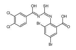 3,5-DIBROMO-2-[[[(3,4-DICHLOROBENZOYL)AMINO]THIOXOMETHYL]AMINO]-BENZOIC ACID picture