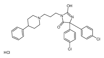 5,5-bis(4-chlorophenyl)-3-[3-(4-phenylpiperidin-1-yl)propyl]imidazolidine-2,4-dione,hydrochloride结构式