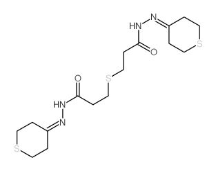 N-(thian-4-ylideneamino)-3-[2-[(thian-4-ylideneamino)carbamoyl]ethylsulfanyl]propanamide结构式