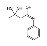 N-phenyl-3,3-bis(sulfanyl)butanamide结构式