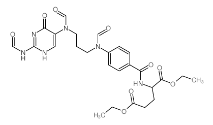 diethyl 2-[[4-[3-[(2-formamido-4-oxo-3H-pyrimidin-5-yl)-formyl-amino]propyl-formyl-amino]benzoyl]amino]pentanedioate结构式