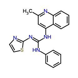 1-(2-Methyl-4-quinolinyl)-3-phenyl-2-(1,3-thiazol-2-yl)guanidine结构式