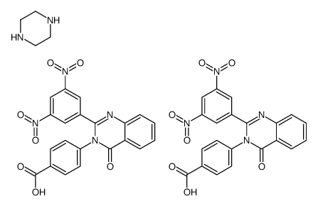 4-[2-(3,5-dinitrophenyl)-4-oxoquinazolin-3-yl]benzoic acid,piperazine Structure