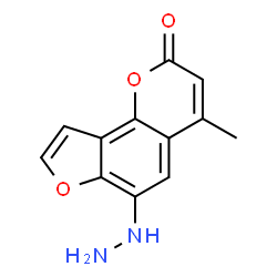 2H-Furo[2,3-h]-1-benzopyran-2-one,6-hydrazino-4-methyl-(9CI) structure