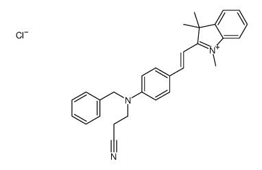 2-[2-[4-[benzyl(2-cyanoethyl)amino]phenyl]vinyl]-1,3,3-trimethyl-3H-indolium chloride结构式