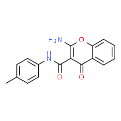 2-Amino-N-(4-methylphenyl)-4-oxo-4H-chromene-3-carboxamide structure