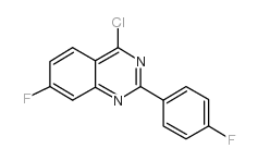 4-氯-7-氟-2-(4-氟苯基)-喹唑啉结构式