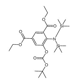 5-tert-butoxycarbonyloxy-4-(1,1,1,3,3,3-hexamethyl-disilan-2-yl)-isophthalic acid diethyl ester Structure