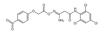 O-(4-Nitrophenoxyacetyl)-3-oxo-3-(2,4,6-trichloroanilino)propionamidoxime Structure