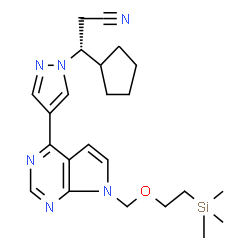 1H-Pyrazole-1-propanenitrile, β-cyclopentyl-4-[7-[[2-(triMethylsilyl)ethoxy]Methyl]-7H-pyrrolo[2,3-d]pyriMidin-4-yl]-, (βR)- structure