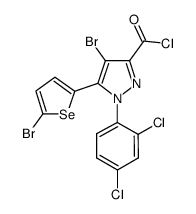 1-(2,4-dichloro-phenyl)-4-bromo-5-(5-bromo-selenophen-2-yl)-1H-pyrazole-3-carboxylic chloride Structure