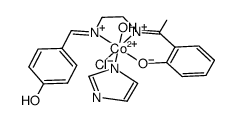 Co((p-hydroxybenzaldehyde)(2-hydroxyacetophenone)ethylenediamine-2H)(H2O)Cl(imidazole)结构式