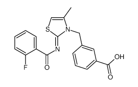 3-[[2-(2-fluorobenzoyl)imino-4-methyl-1,3-thiazol-3-yl]methyl]benzoic acid结构式