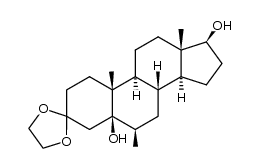 3,3-ethanediyldioxy-6β-methyl-5α-androstane-5,17β-diol Structure